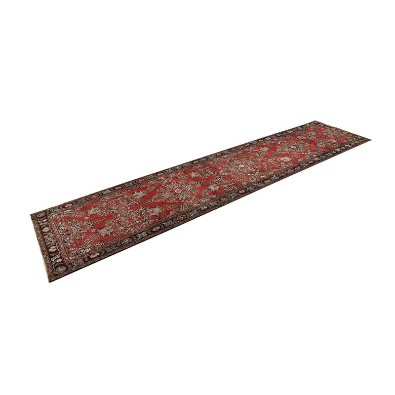 Løber Persisk tæppe - Tabriz - 433 x 95 cm - rød