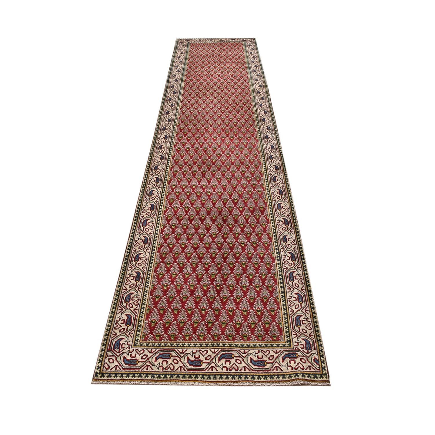 Løber Persisk tæppe - Tabriz - 390 x 87 cm - rust