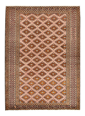 Turkaman-tæppe - 132 x 97 cm - lysrød