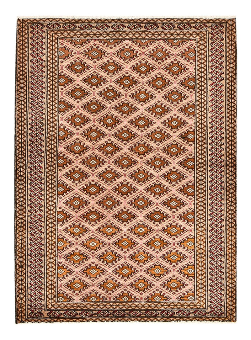 Turkaman-tæppe - 132 x 97 cm - lysrød
