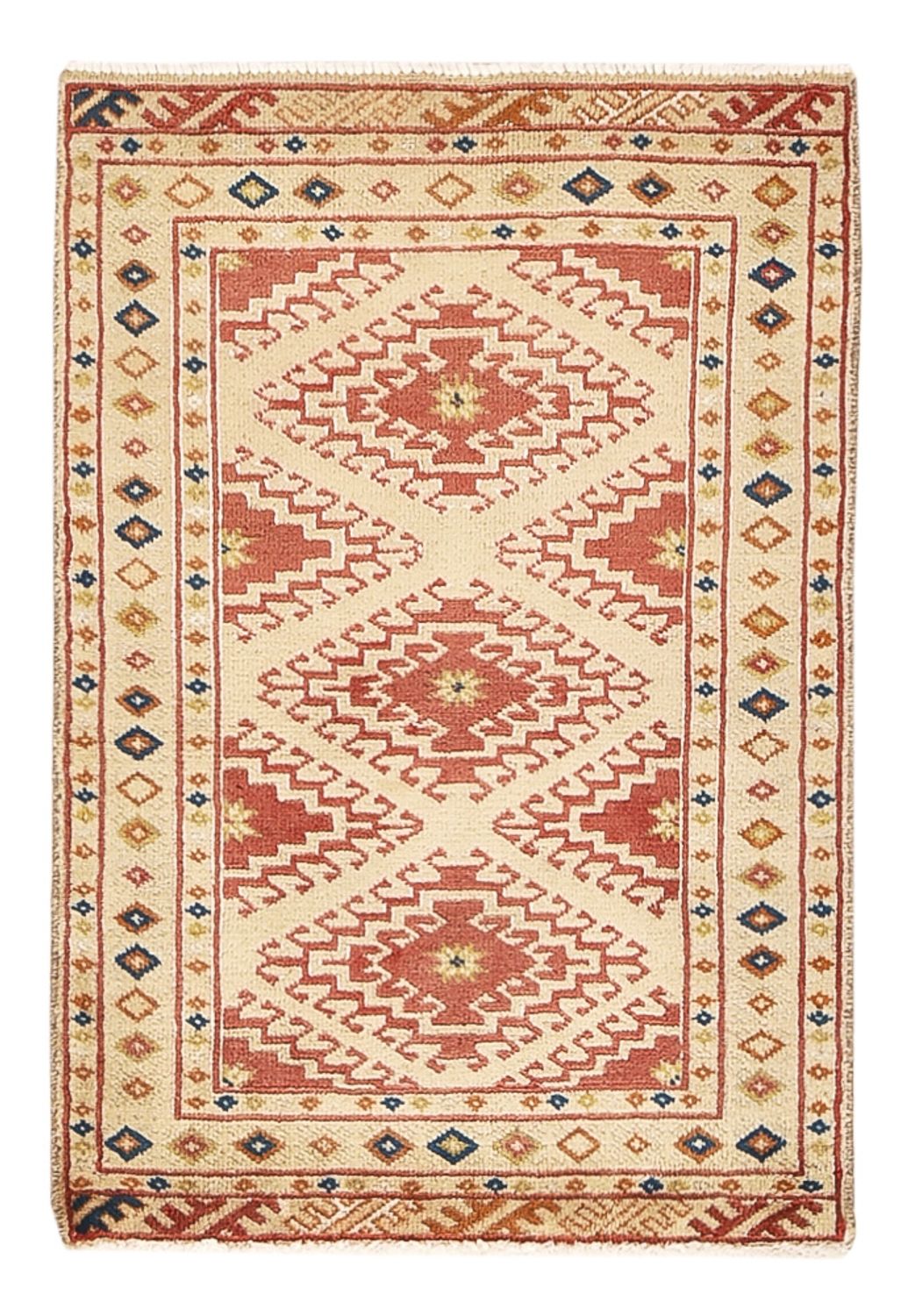 Turkaman-tæppe - 89 x 62 cm - flerfarvet