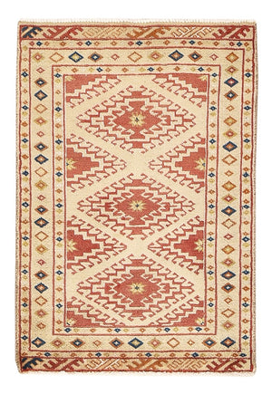 Turkaman-tæppe - 89 x 62 cm - flerfarvet