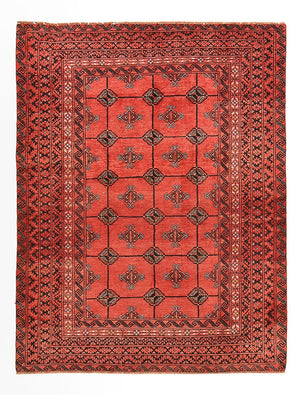 Turkaman-tæppe - 150 x 117 cm - rød