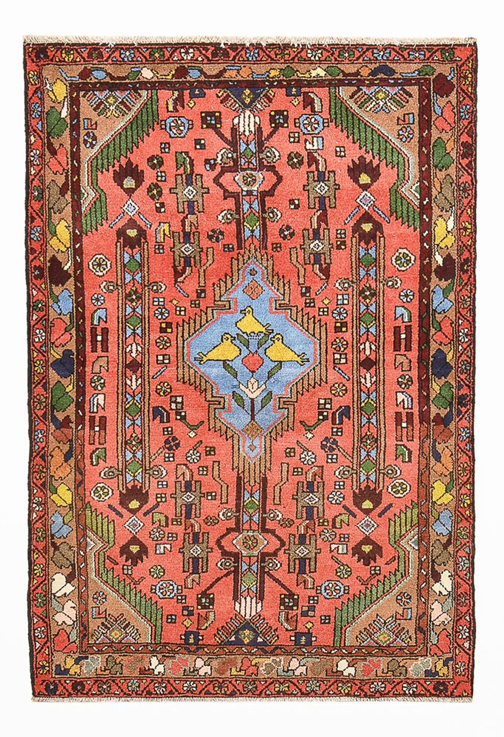 Persisk tæppe - Nomadisk - 155 x 104 cm - lysrød