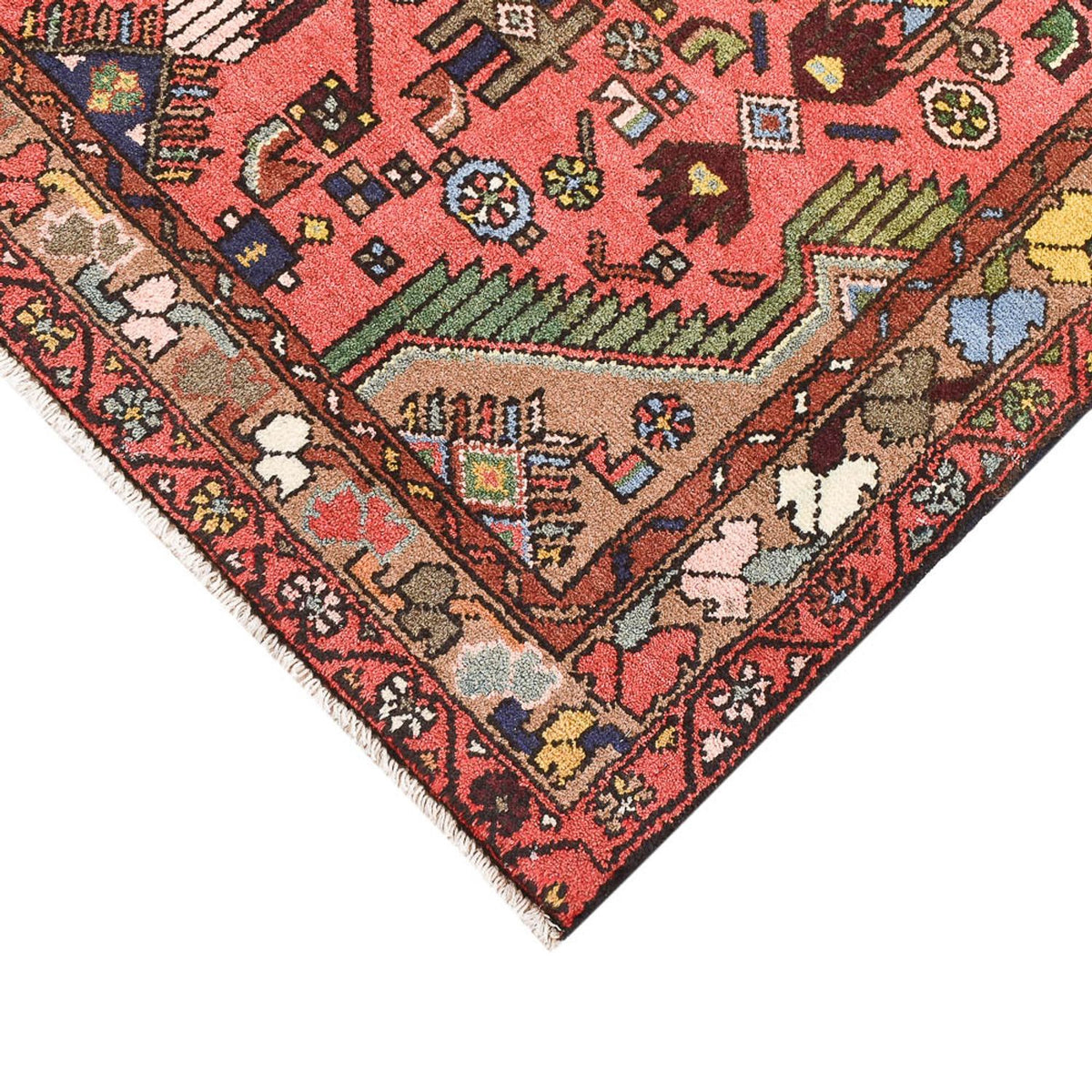 Persisk tæppe - Nomadisk - 155 x 104 cm - lysrød