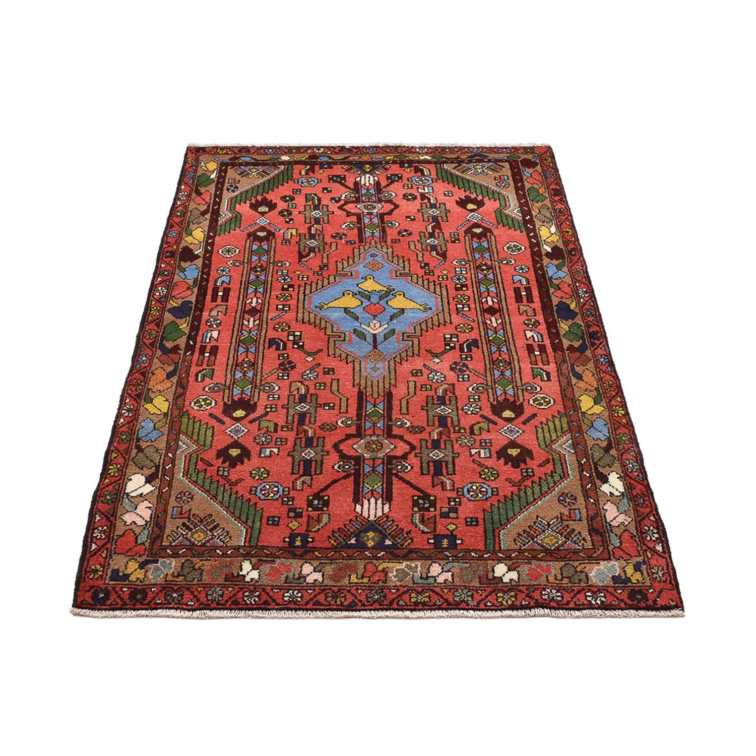 Persisk tæppe - Nomadisk - 155 x 104 cm - lysrød