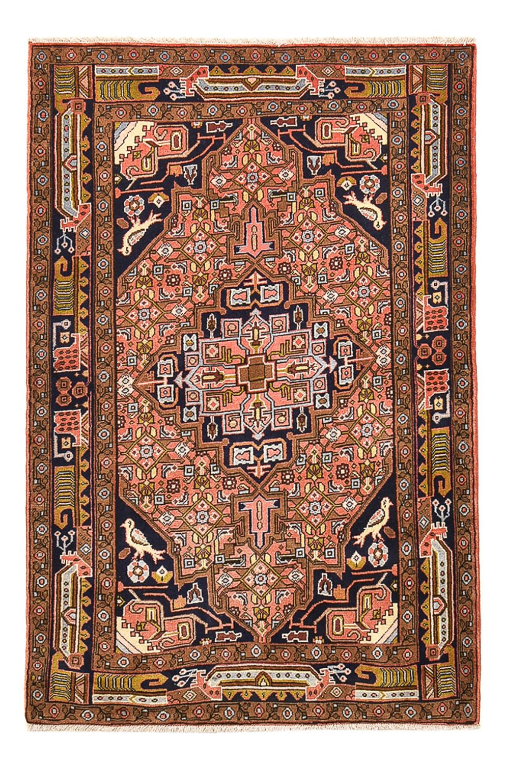 Persisk tæppe - Nomadisk - 160 x 102 cm - lysrød
