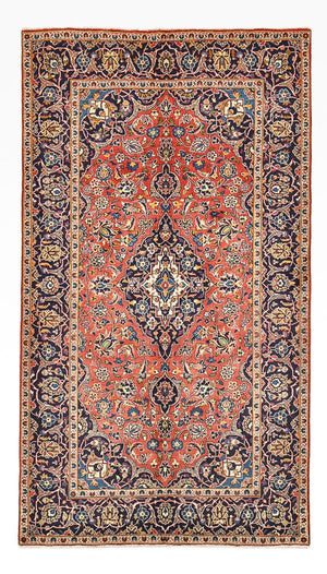 Persisk tæppe - Keshan - 263 x 146 cm - lysrød