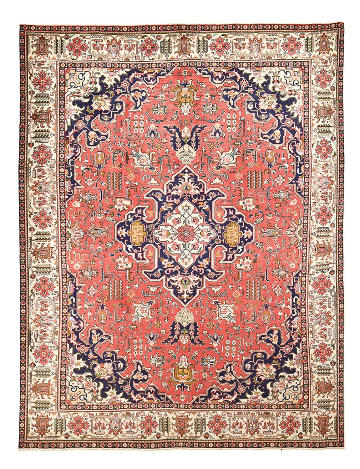 Persisk tæppe - Tabriz - 335 x 257 cm - lysrød
