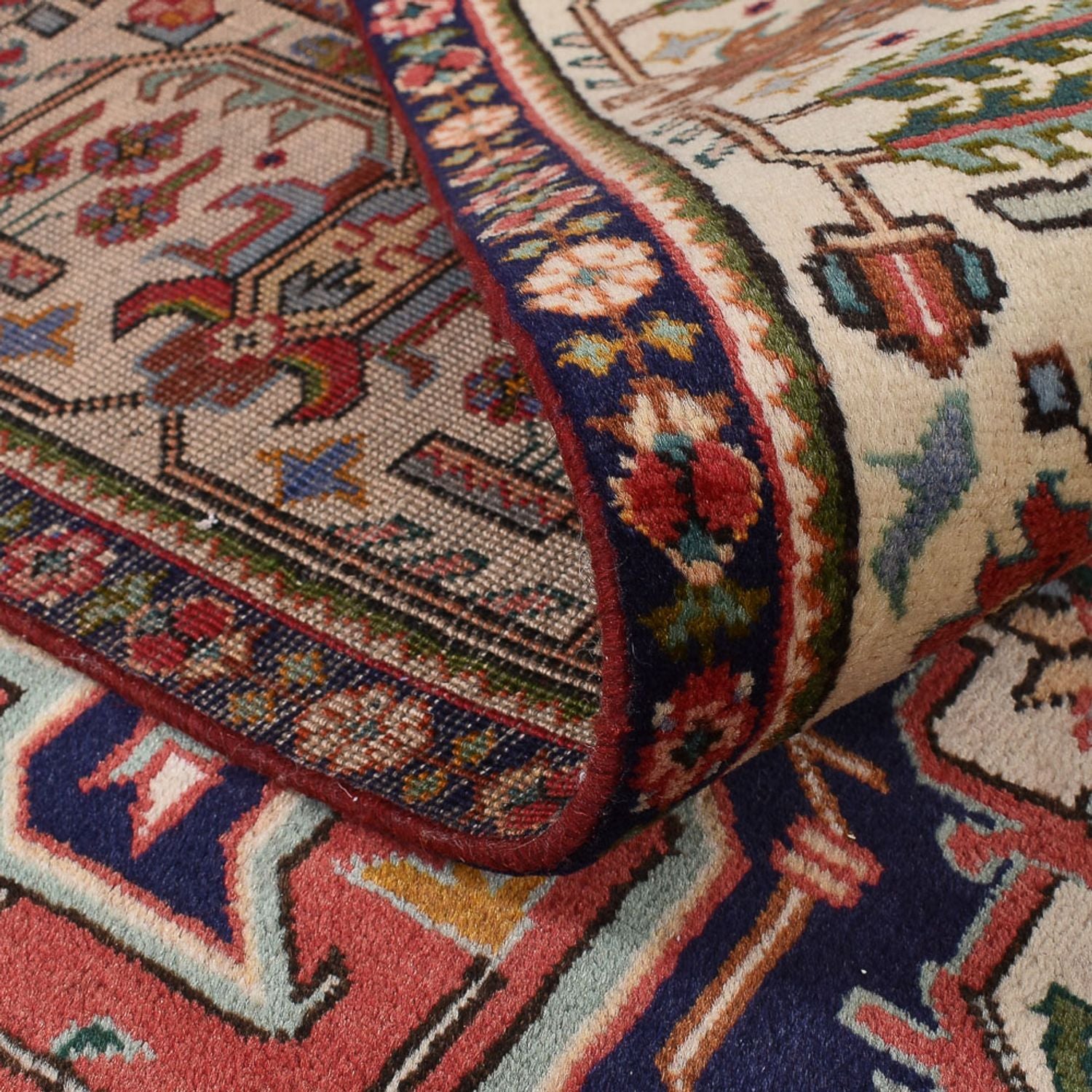 Persisk tæppe - Tabriz - 335 x 257 cm - lysrød