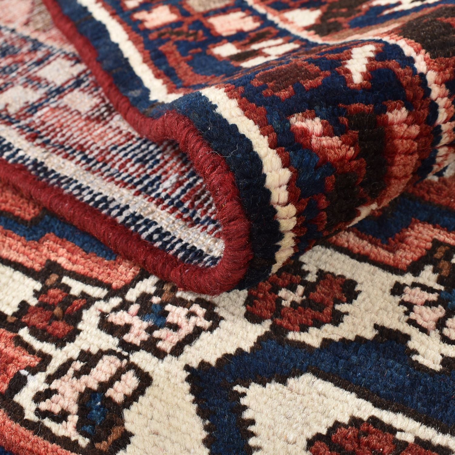 Persisk tæppe - Nomadisk særlig form  - 369 x 312 cm - mørkerød