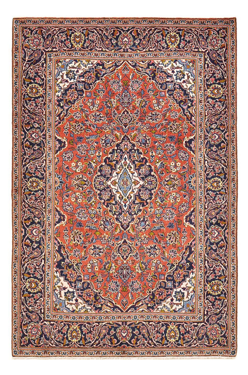 Persisk tæppe - Keshan - 210 x 140 cm - lysrød