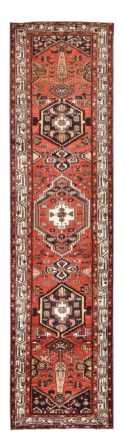 Løber Persisk tæppe - Bijar - 406 x 100 cm - terrakotta