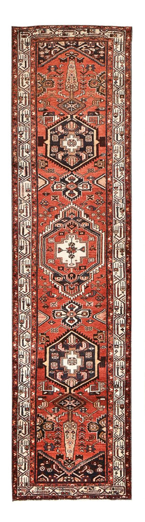 Løber Persisk tæppe - Bijar - 406 x 100 cm - terrakotta