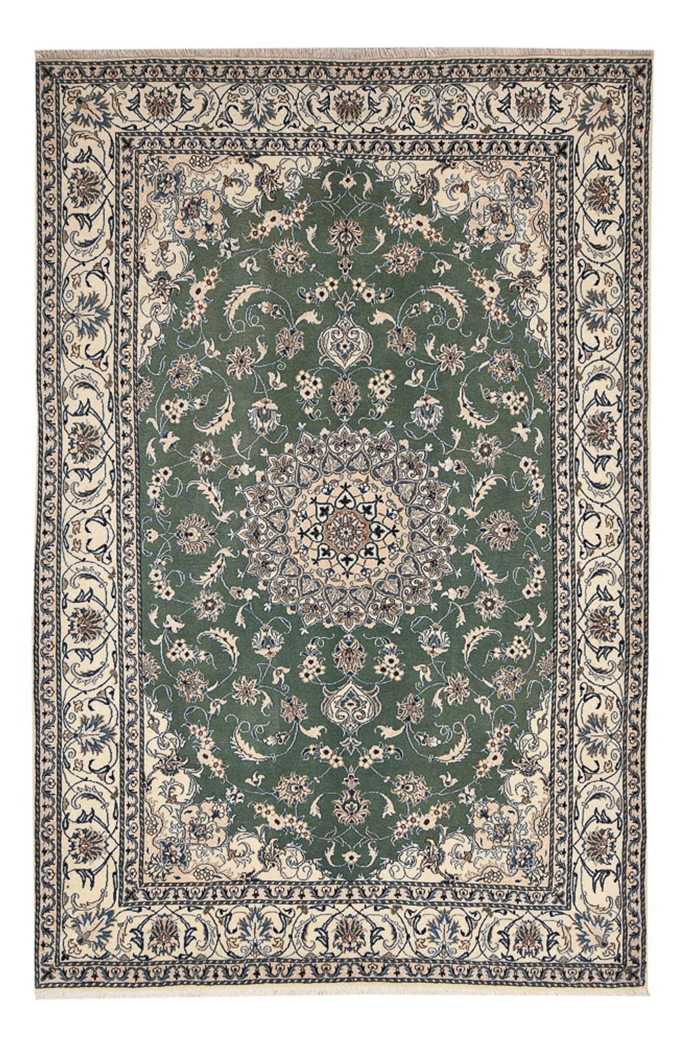 Persisk tæppe - Nain - 300 x 197 cm - mintgrøn