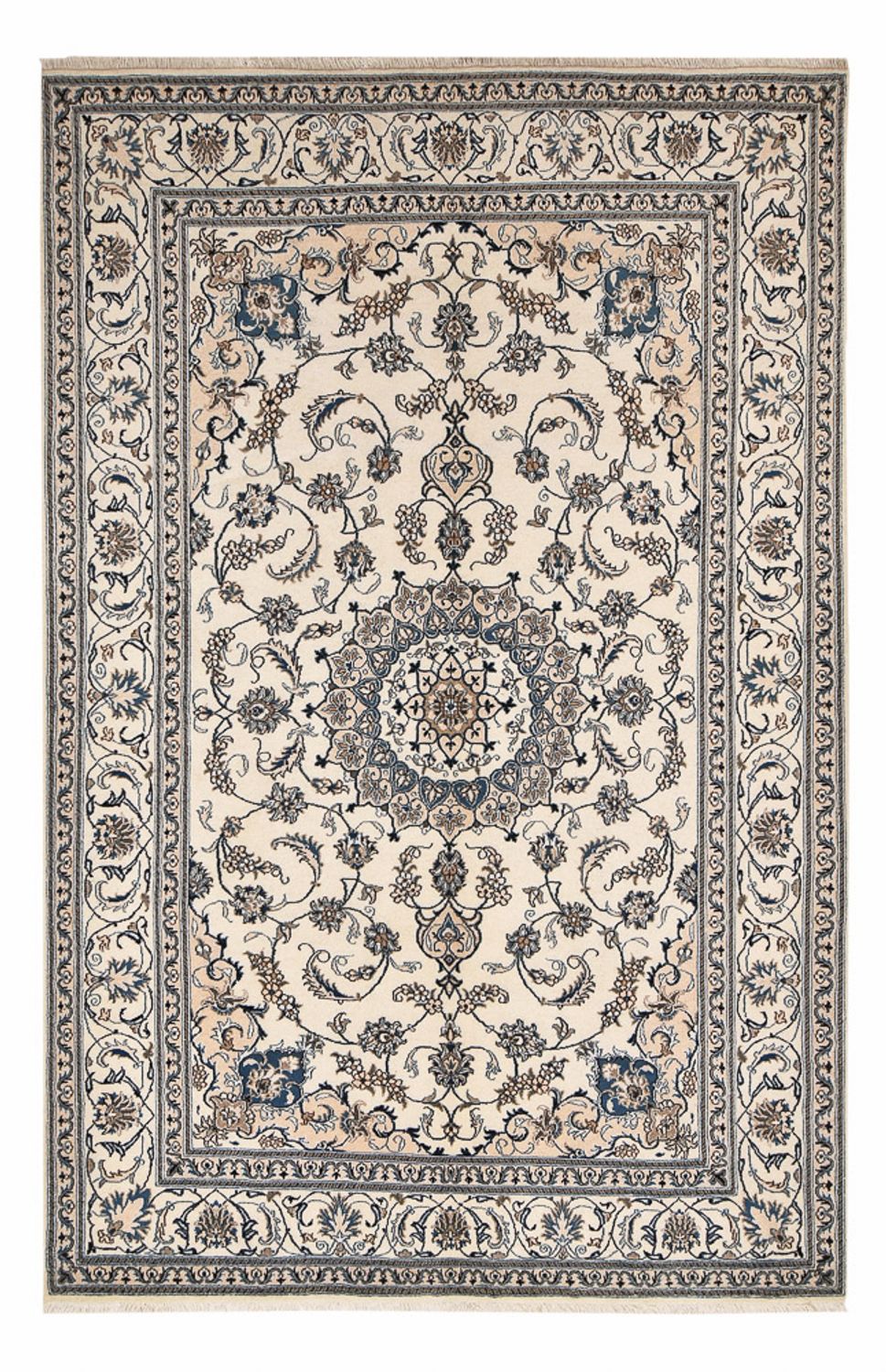 Persisk tæppe - Nain - 309 x 197 cm - creme