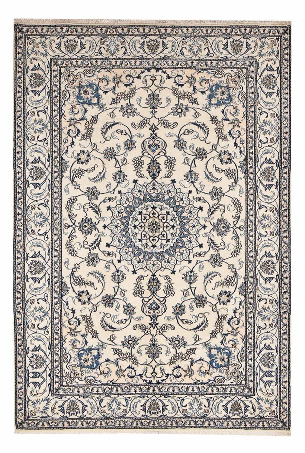 Persisk tæppe - Nain - 297 x 197 cm - creme