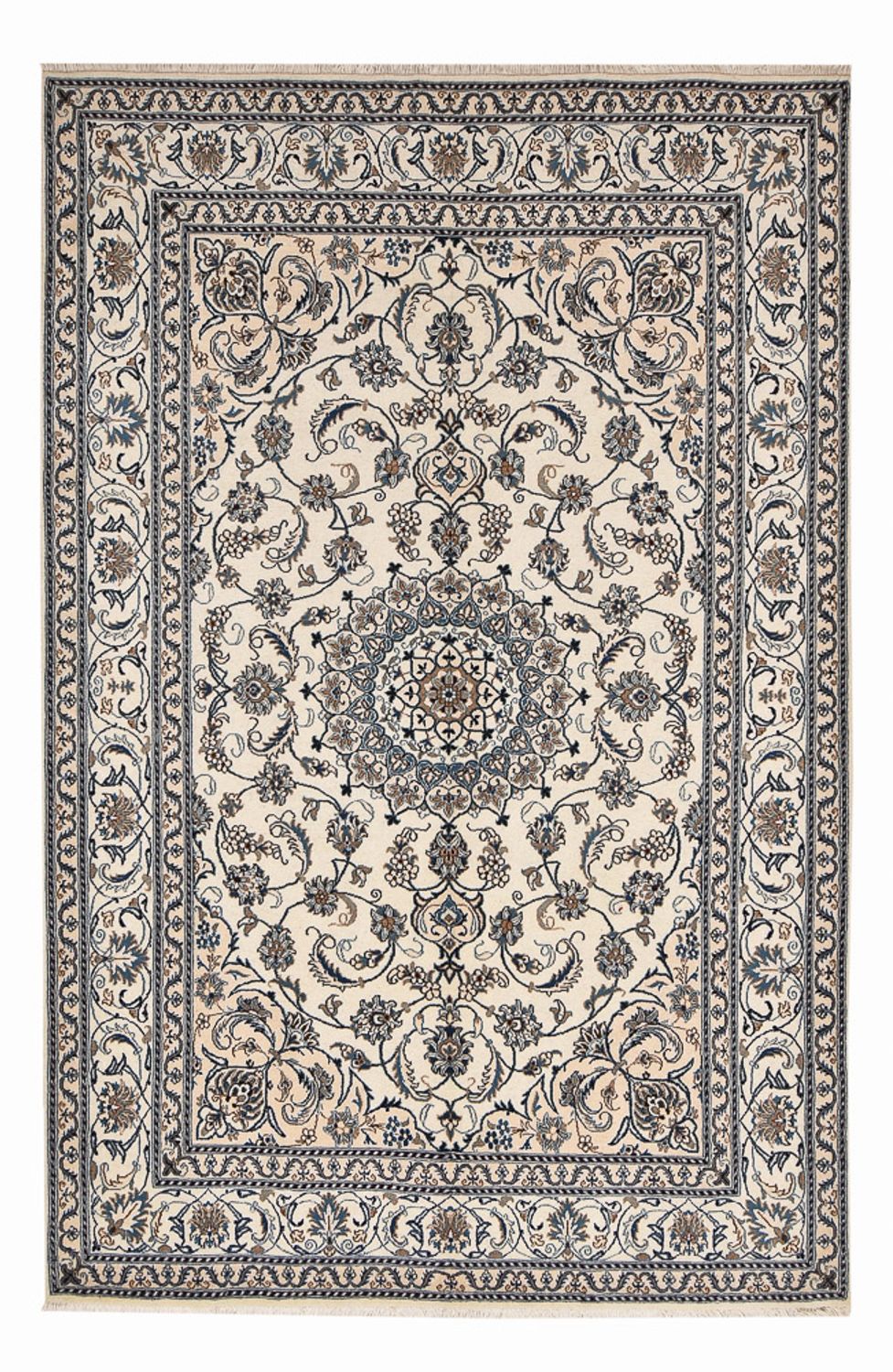 Persisk tæppe - Nain - 304 x 203 cm - creme