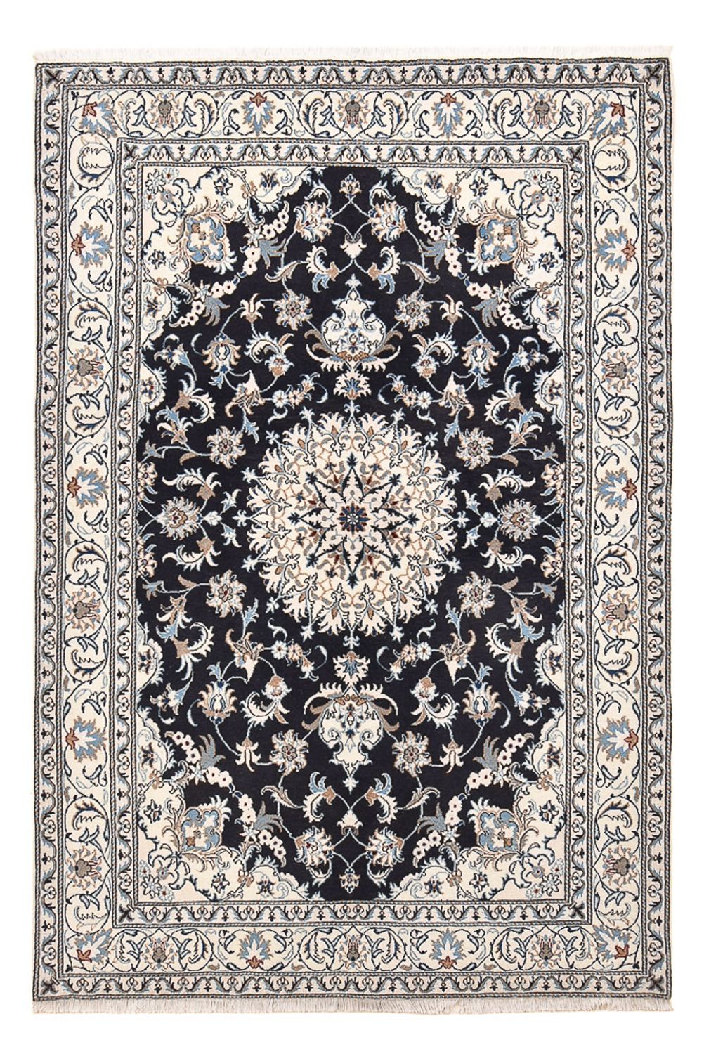 Persisk tæppe - Nain - 242 x 162 cm - mørkeblå