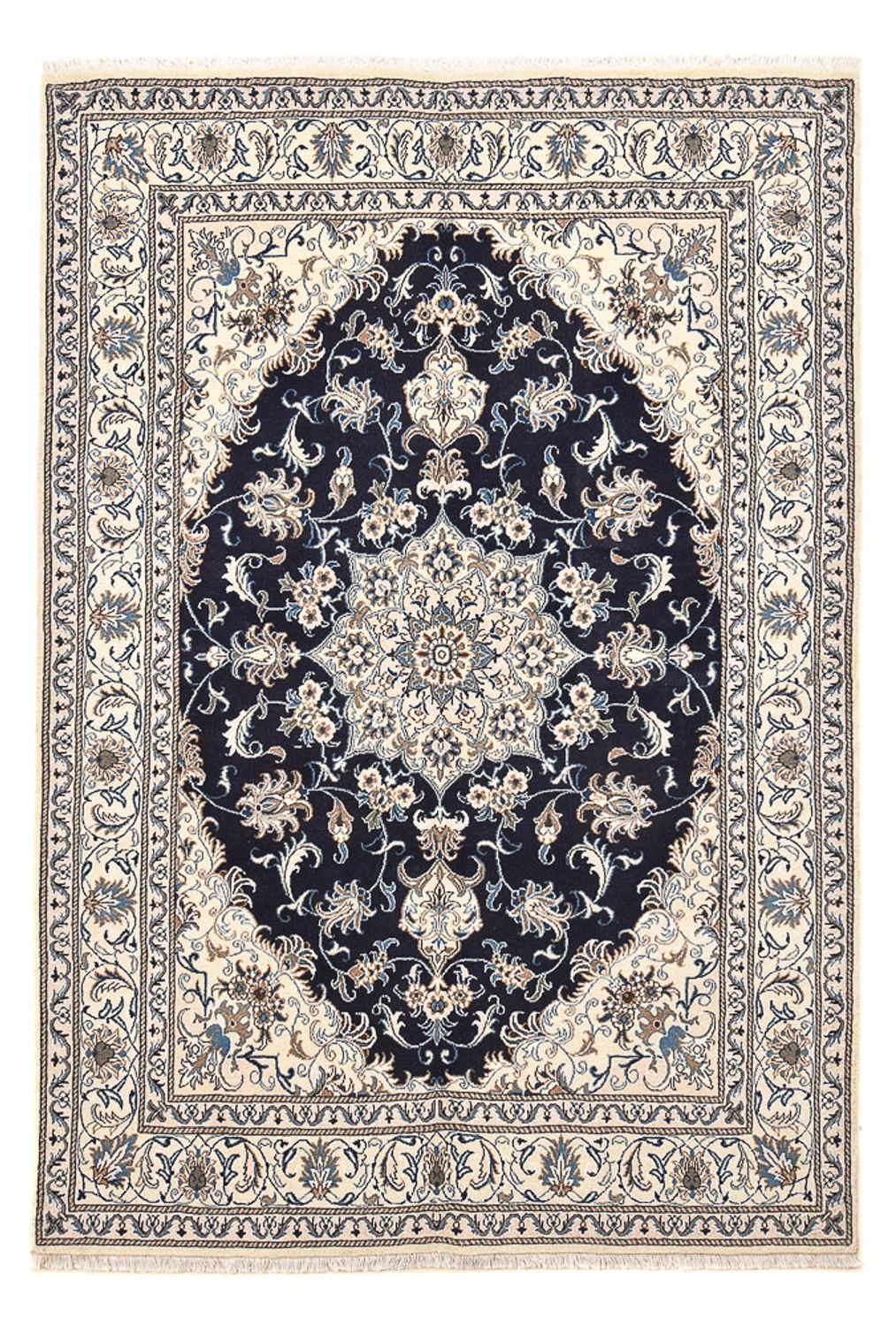 Persisk tæppe - Nain - 239 x 165 cm - mørkeblå