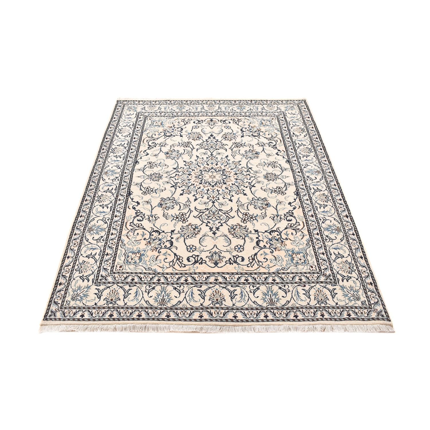 Persisk tæppe - Nain - 202 x 150 cm - lys beige