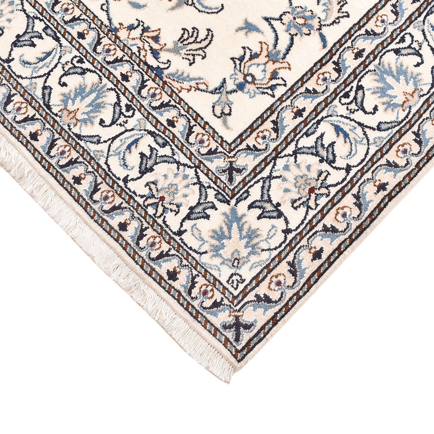 Persisk tæppe - Nain - 198 x 143 cm - lys beige