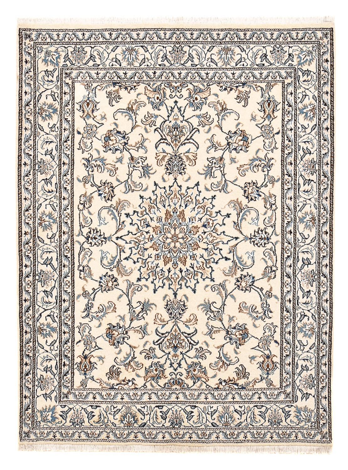Persisk tæppe - Nain - 195 x 147 cm - lys beige