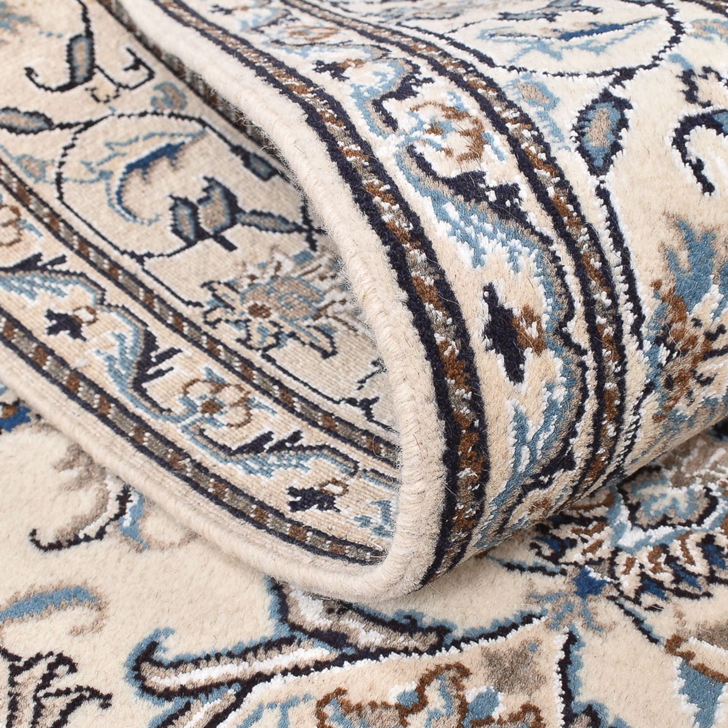 Persisk tæppe - Nain - 195 x 147 cm - lys beige