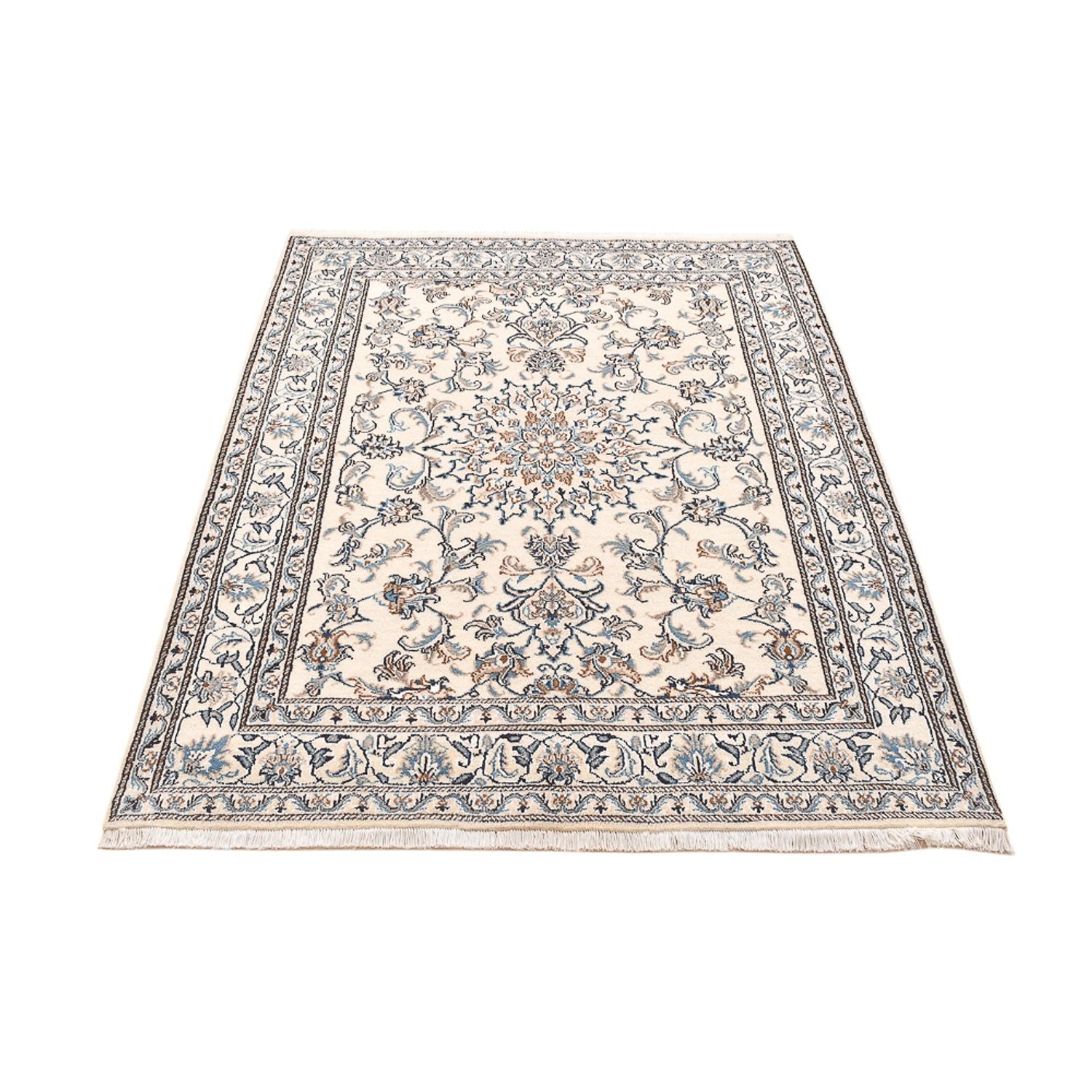 Persisk tæppe - Nain - 195 x 147 cm - lys beige