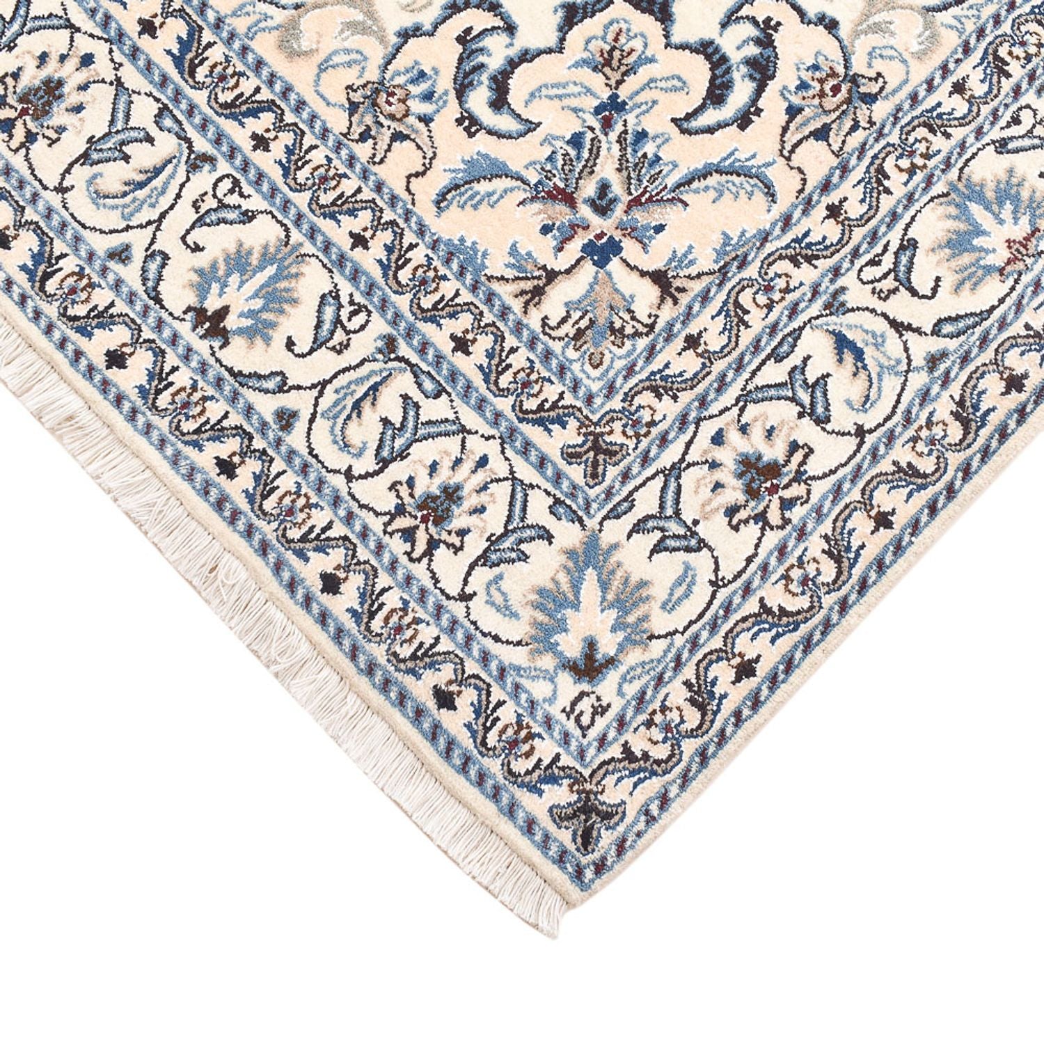 Persisk tæppe - Nain - 201 x 145 cm - lys beige