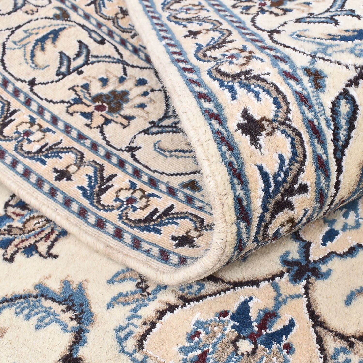 Persisk tæppe - Nain - 201 x 145 cm - lys beige