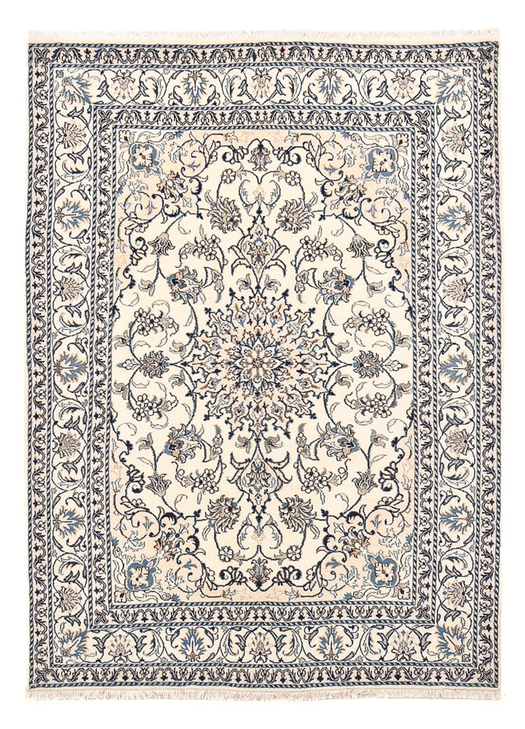 Persisk tæppe - Nain - 207 x 152 cm - lys beige