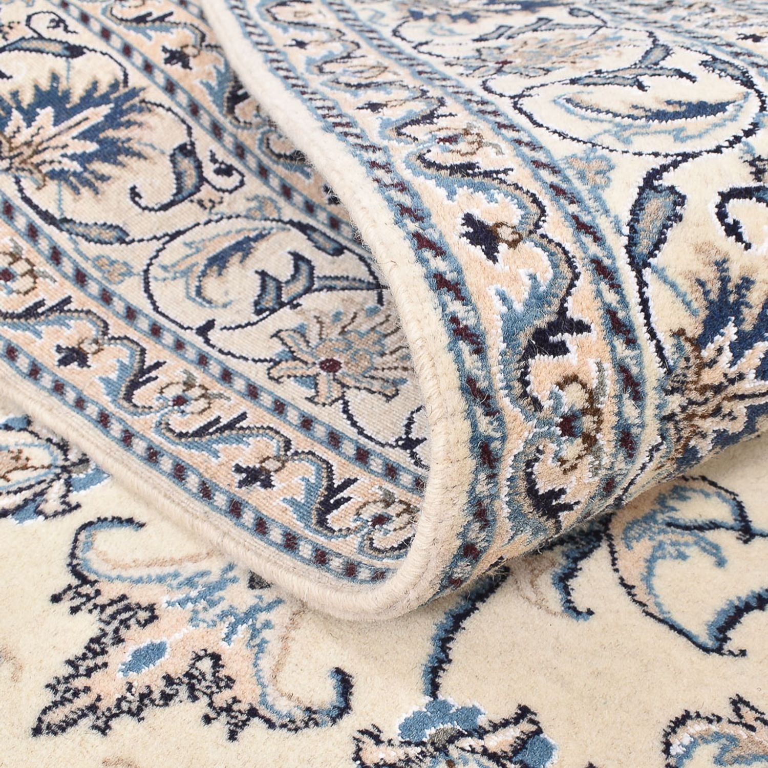 Persisk tæppe - Nain - 203 x 148 cm - lys beige