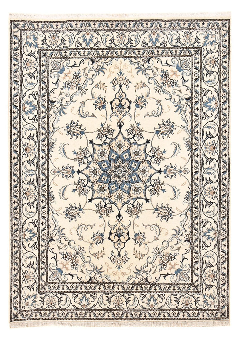Persisk tæppe - Nain - 204 x 151 cm - lys beige