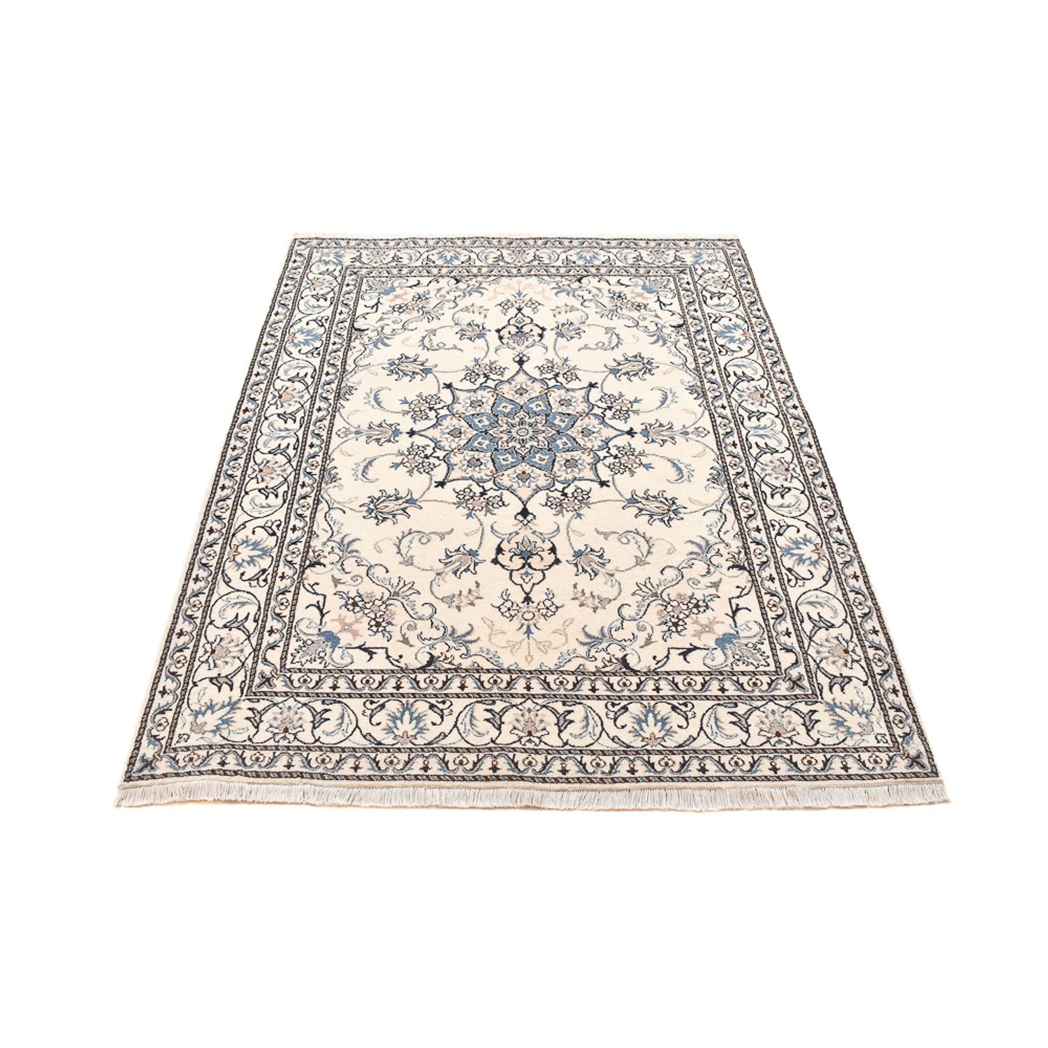 Persisk tæppe - Nain - 204 x 151 cm - lys beige