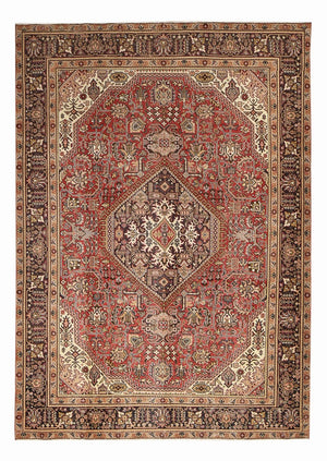 Persisk tæppe - Tabriz - 348 x 245 cm - lysrød