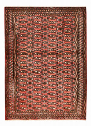 Turkaman-tæppe - 131 x 100 cm - lysrød