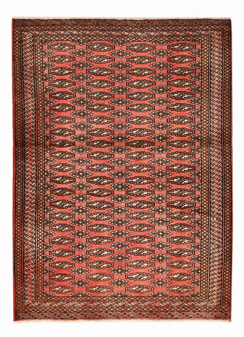 Turkaman-tæppe - 131 x 100 cm - lysrød