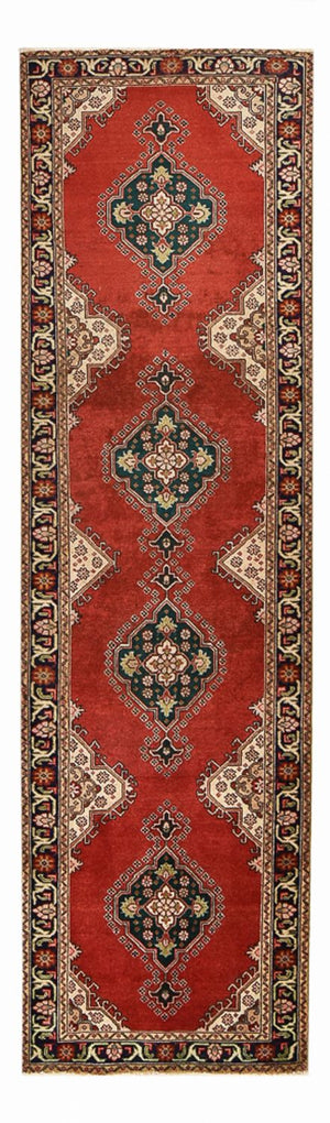Løber Persisk tæppe - Tabriz - 340 x 96 cm - rød