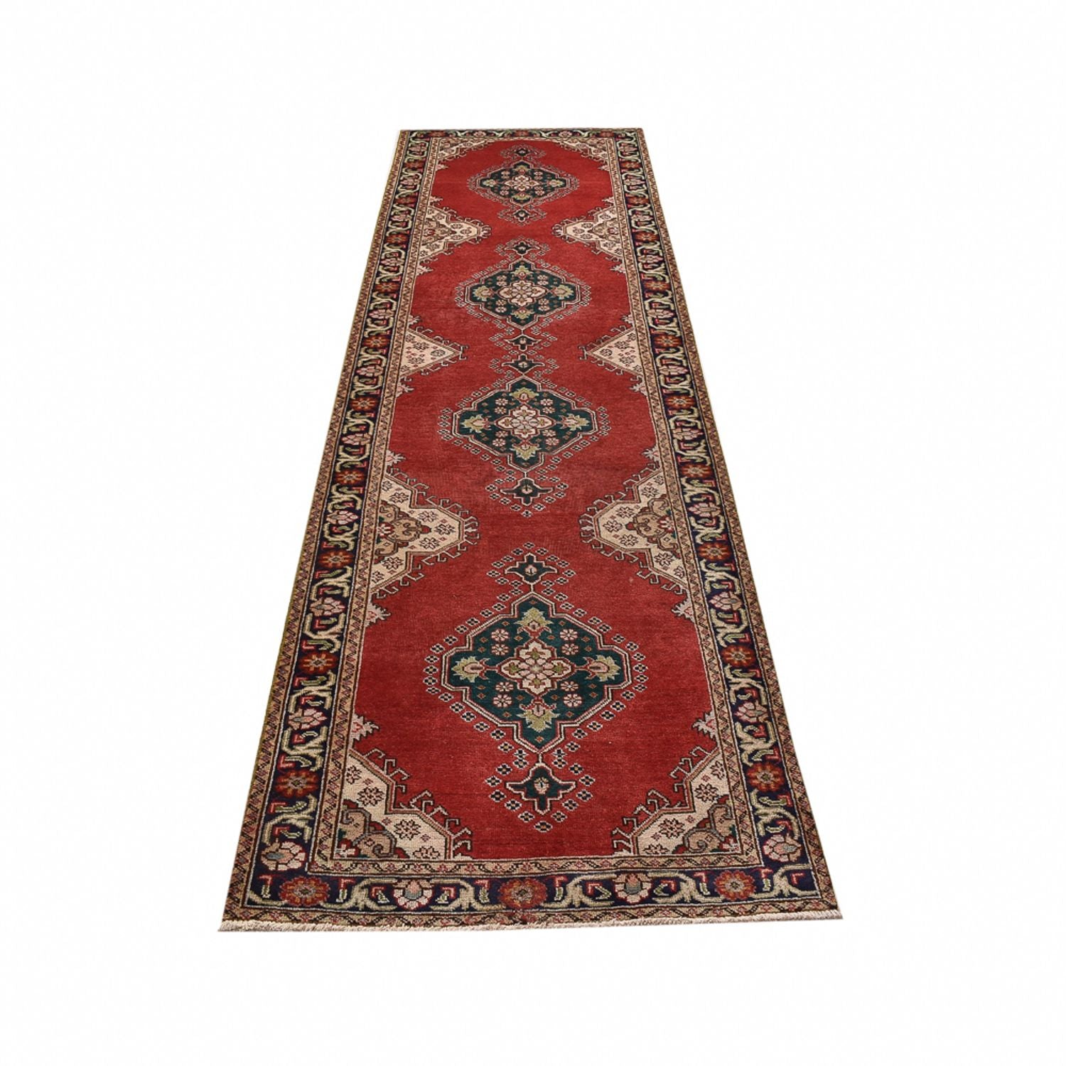 Løber Persisk tæppe - Tabriz - 340 x 96 cm - rød