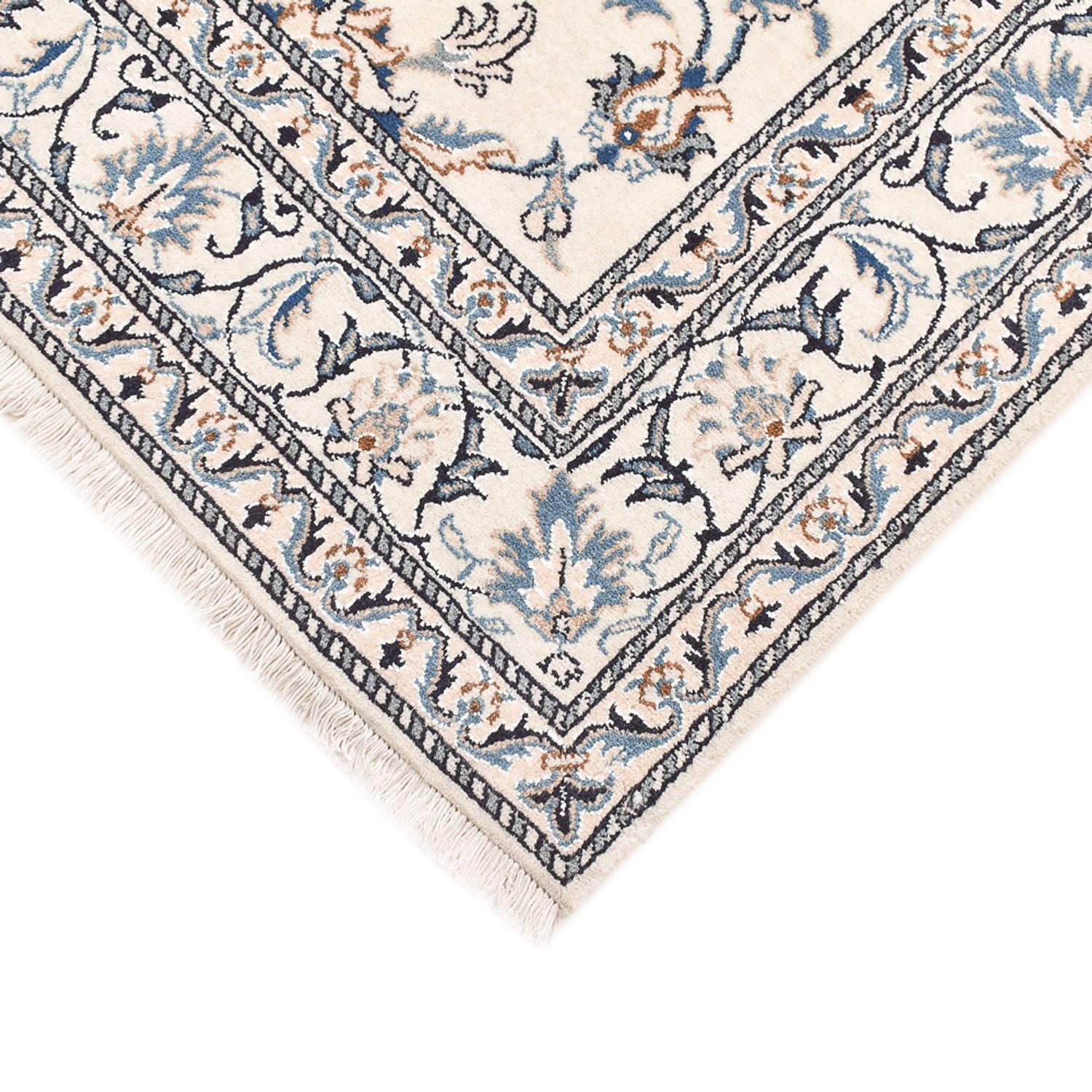 Persisk tæppe - Nain - 200 x 144 cm - lys beige