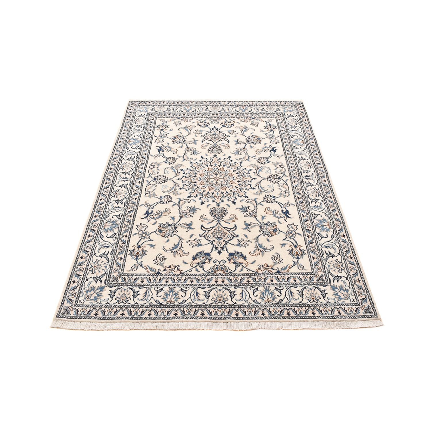 Persisk tæppe - Nain - 200 x 144 cm - lys beige
