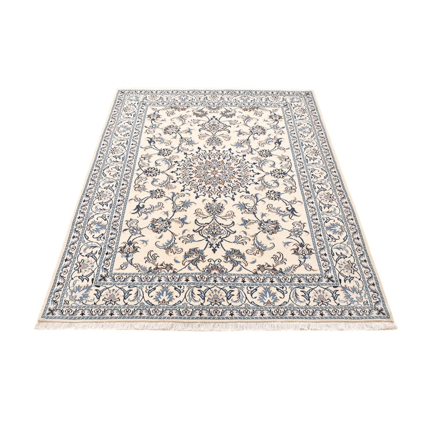 Persisk tæppe - Nain - 195 x 150 cm - lys beige