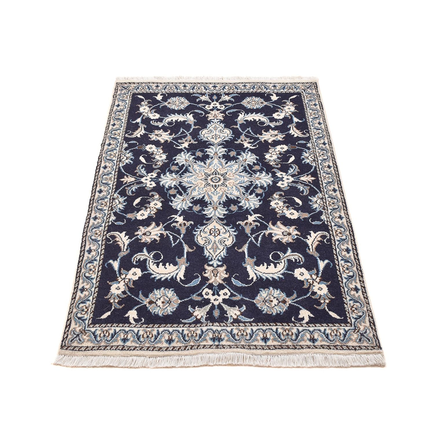 Persisk tæppe - Nain - 140 x 87 cm - mørk beige