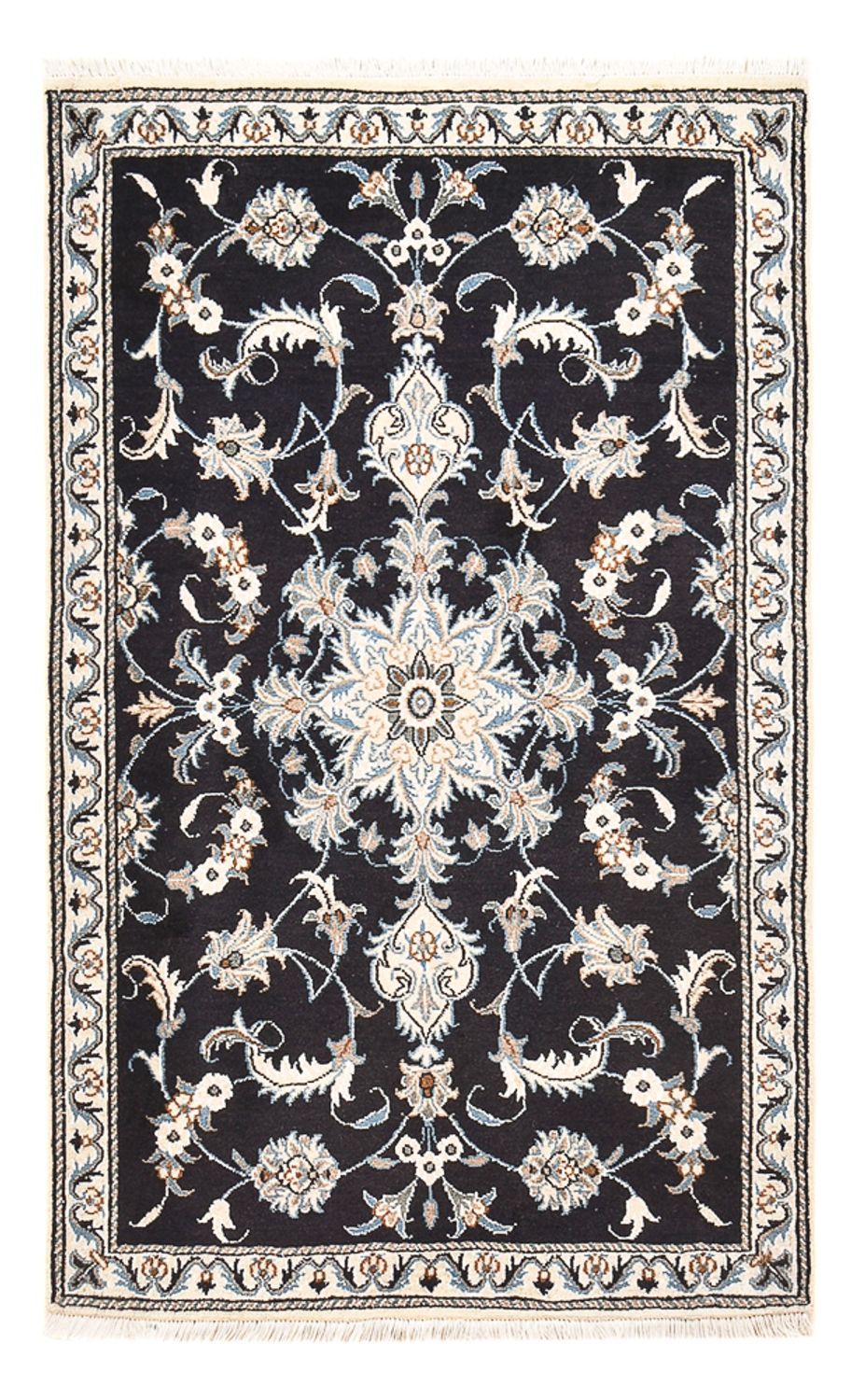 Persisk tæppe - Nain - 145 x 87 cm - mørk beige