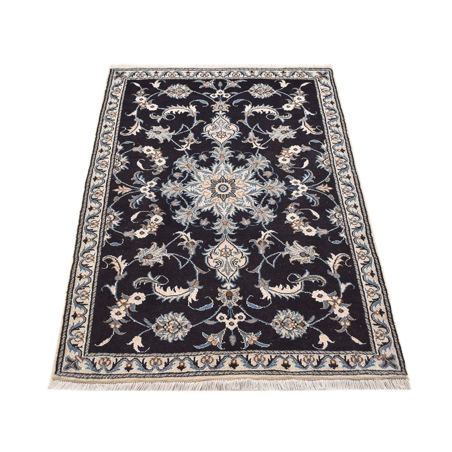 Persisk tæppe - Nain - 145 x 87 cm - mørk beige