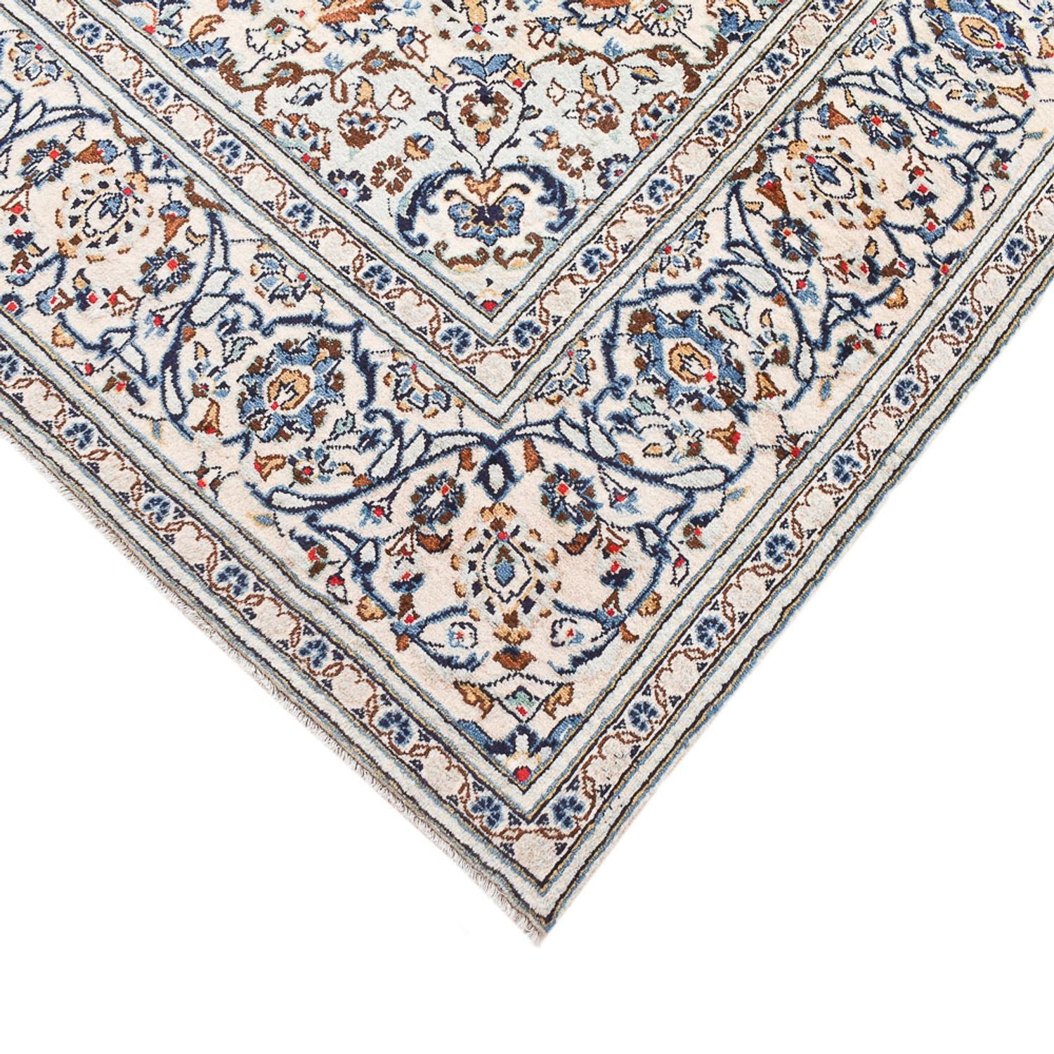 Persisk tæppe - Keshan - 300 x 195 cm - mørk beige