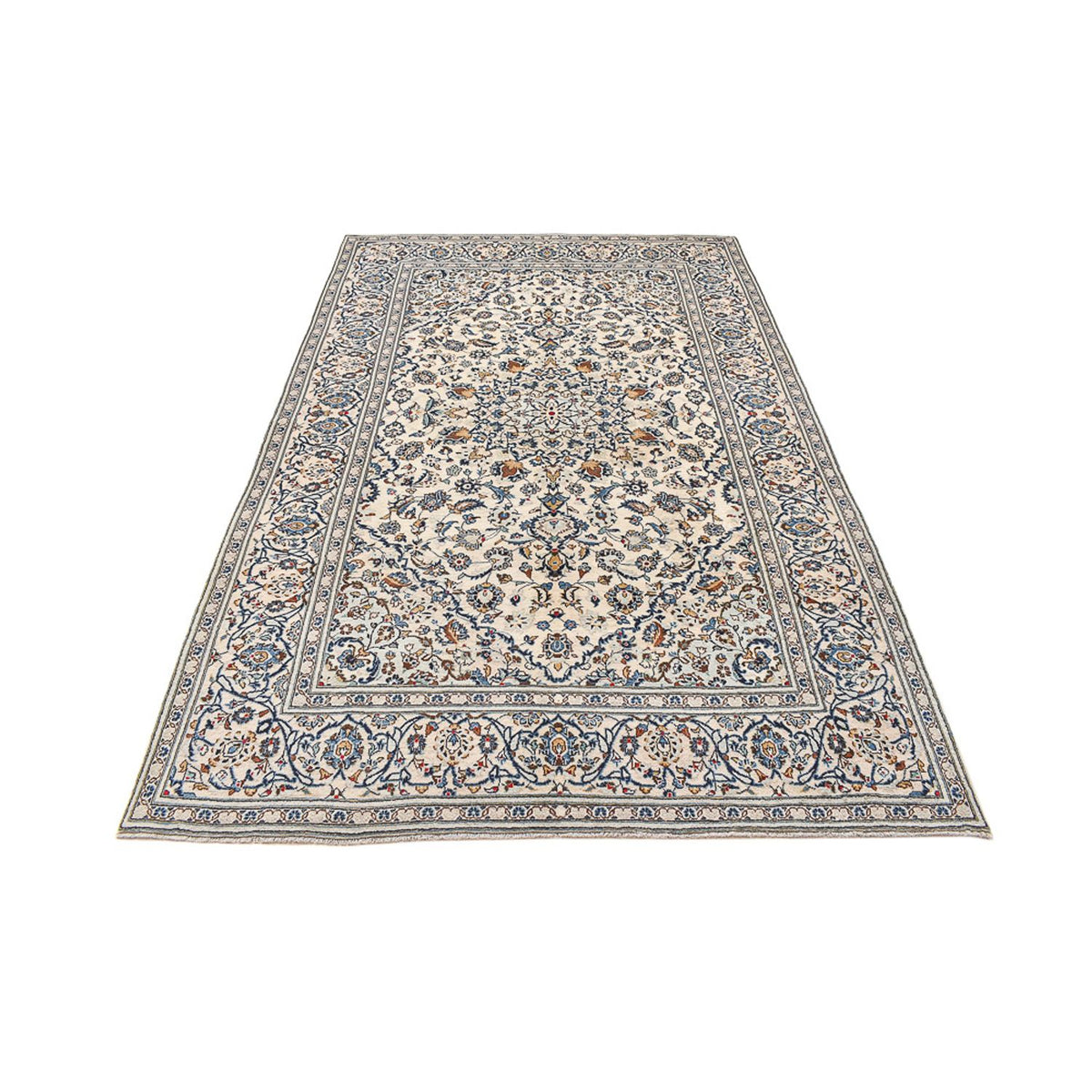 Persisk tæppe - Keshan - 300 x 195 cm - mørk beige
