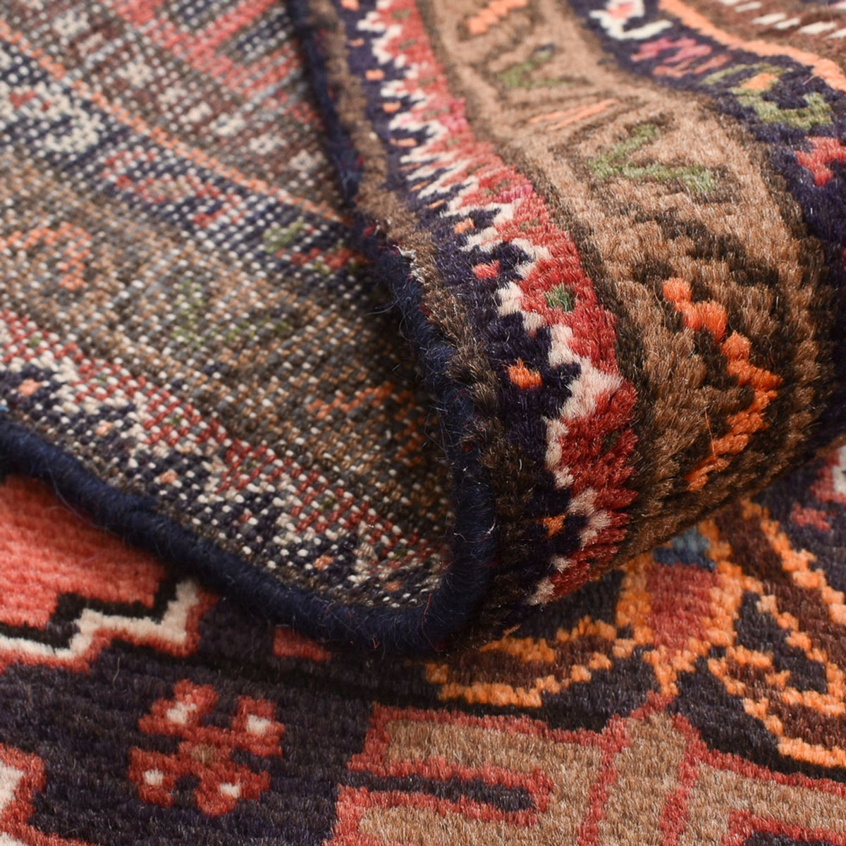 Persisk tæppe - Nomadisk - 124 x 72 cm - lysrød