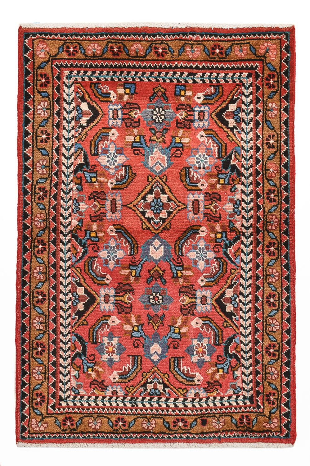 Persisk tæppe - Nomadisk - 107 x 70 cm - lysrød